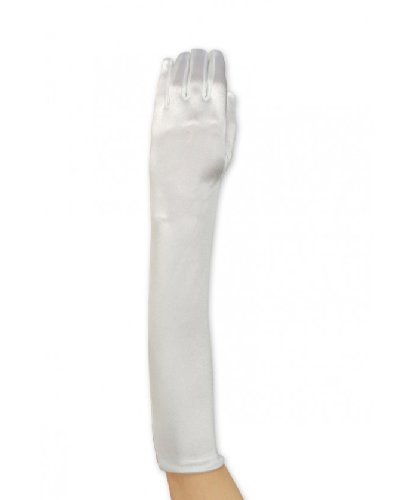 Белые атласные перчатки (48 см) (Франция)