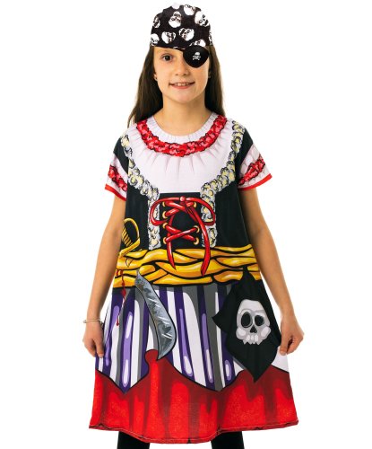 Пиратский костюм для девочки: платье, бандана, наглазник (Россия)