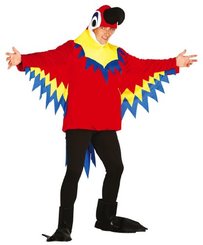 Взрослый костюм попугая: маска, жакет, лапы (Испания)