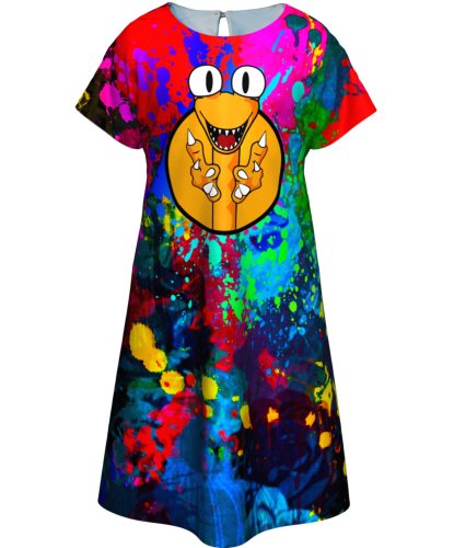 Детское принтованное платье Rainbow Friends Orange: платье (Россия)