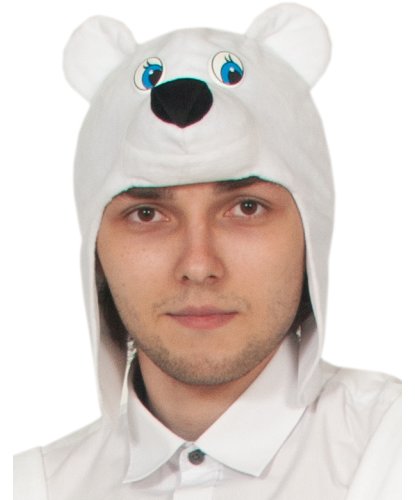 Шапка Белый медведь, взрослая, полиэстер (Россия)