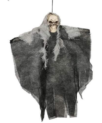 Подвесная кукла Скелет в серых лохмотьях, 30 см