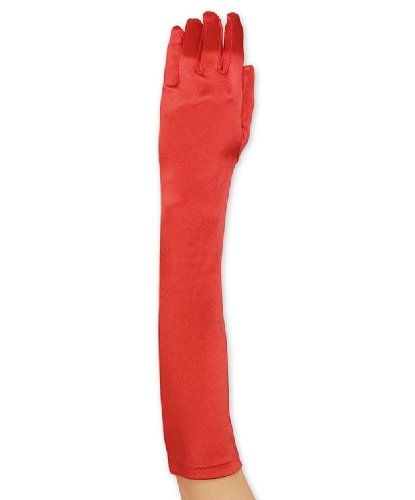 Красные атласные перчатки (48 см) (Франция)