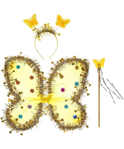 Карнавальный набор «Бабочка», желтый: 38 см х 45 см (Китай)