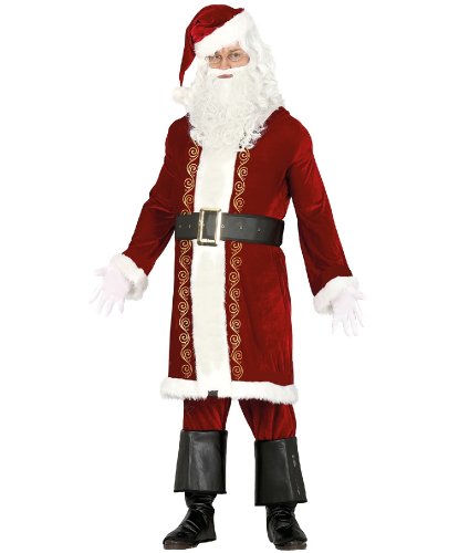 Костюм Санта Клауса: туника, штаны, колпак, ремень, накладки на обувь (Испания)