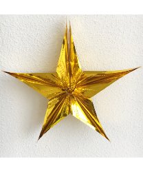 Объемная золотая звезда, 30 см