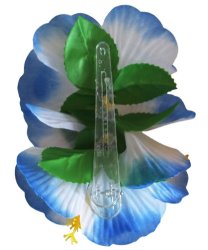Гавайский цветок-заколка бело-синий