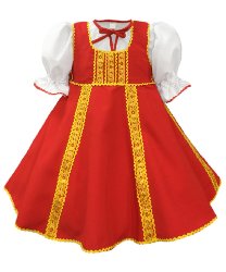Детский сарафан «Полина» красный-жёлтый