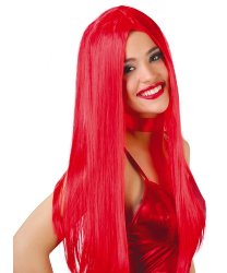 Красный длинный парик