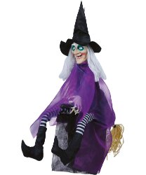 Подвесная кукла с эффектами "Ведьма на метле"