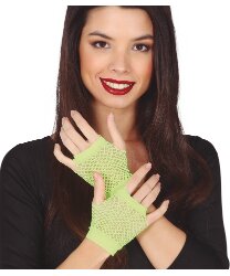 Сетчатые короткие перчатки (неоново-зеленые)