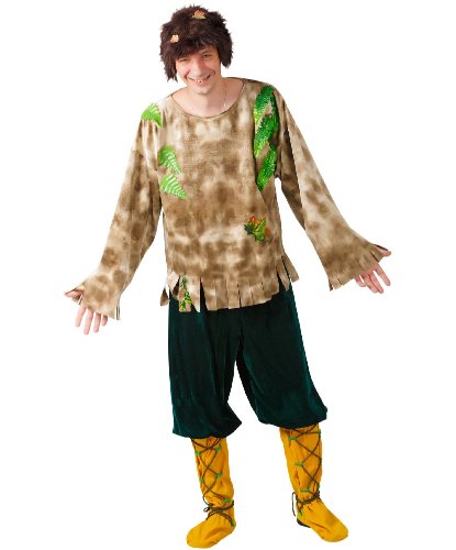 Карнавальный костюм взрослый Леший: парик, джемпер, брюки, текстильная имитация обуви (Россия)