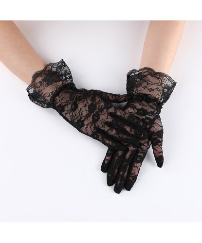 Черные кружевные перчатки с манжетами (Китай)