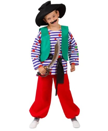Детский костюм Бармалей: головной убор, жилет, сорочка, пояс, брюки, меч (Россия)
