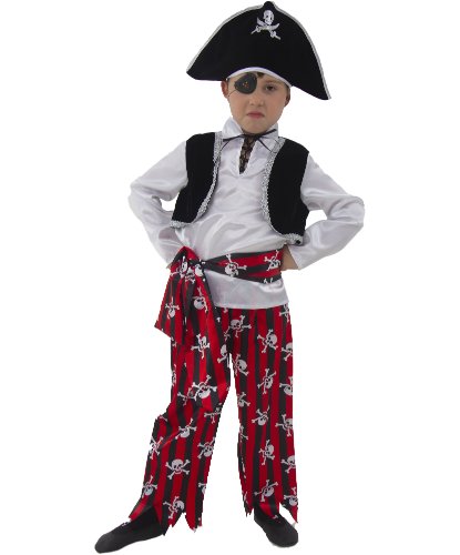 Костюм пират для мальчика: Рубаха с жилетом, бриджи, шляпа, пояс (Россия)
