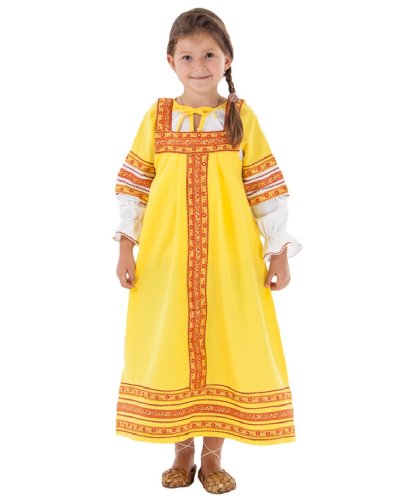 Детский сарафан «Дарина» жёлтый-красный: блуза, сарафан (Россия)