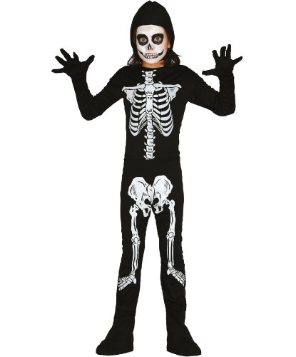 Детский костюм скелета: комбинезон с капюшоном (Германия)