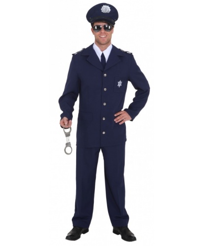 Синий мужской костюм полицейского: брюки, галстук, пиджак (Германия)