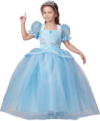 Детский костюм Принцесса в голубом: платье, диадема (Россия)