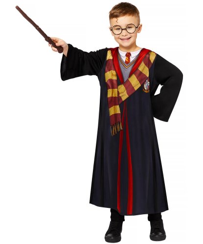 Детский костюм волшебника из школы магии: мантия, палочка, очки (Германия)