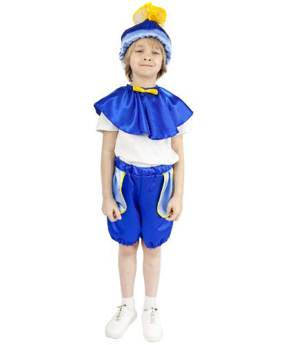 Детский костюм для мальчика Тропическая рыбка (синий): шорты, накидка, шапочка (Россия)