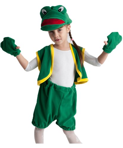 Детский костюм Лягушка: шорты, жилетка, шапочка, лапки (Россия)