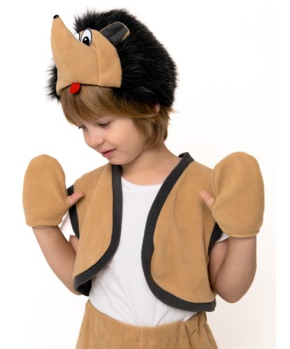Детский костюм Ёжик: шорты, жилетка, шапочка, лапки (Россия)