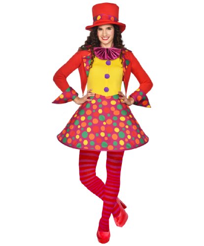 Женский костюм Развеселый клоун: платье, головной убор (Германия)