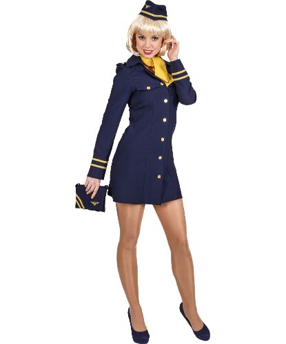 Костюм стюардессы : платье, пилотка, платок на шею (Германия)