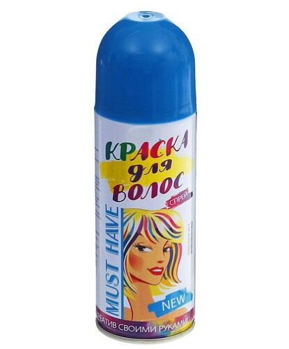 Краска - спрей для волос, 250 мл, цвет голубой , 250 мл (Россия)