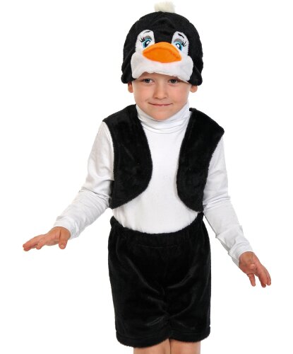 Детский костюм Пингвинчик: шорты, жилетка, шапочка (Россия)