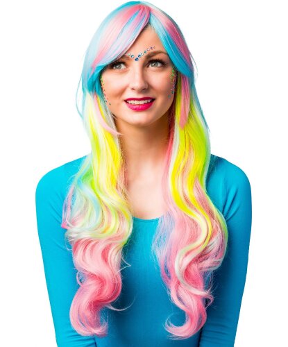 Длинный разноцветный парик: разноцветный (Германия)