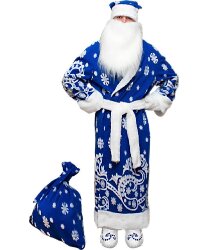 Карнавальный костюм "Дед Мороз с мешком" (синий)