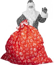 Новогодний мешок Деда мороза с узором (140 х 150 см)