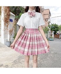 Костюм японской школьницы розово-белый