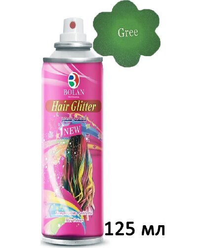 Смываемая временная спрей-краска для волос зеленая, 125 мл (Китай)