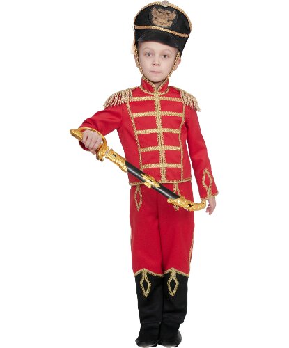 Детский костюм Гусар (брюки красные): шапка-кивер, рубаха-китель, брюки (Россия)