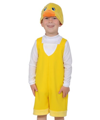 Детский костюм Утенок: Полукомбинезон с регулируемыми бретелями, шапочка (Россия)