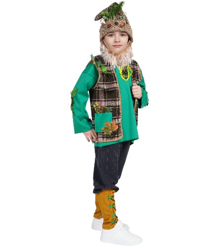 Детский костюм Лесовичок: головной убор, борода, куртка, жилетка, штаны (Россия)