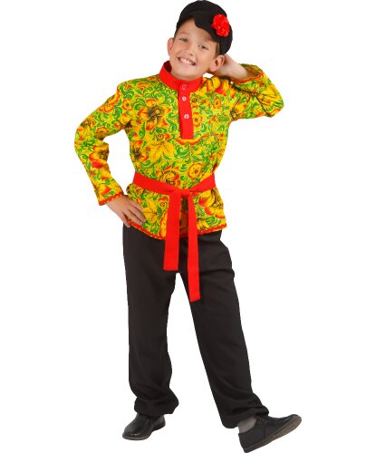 Национальный костюм Егорка: головной убор, сорочка, пояс, брюки (Россия)