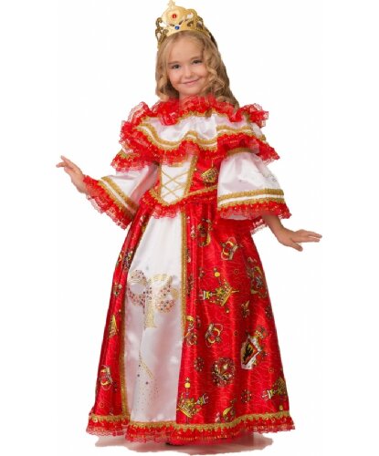 Костюм Королева для девочки: платье, подъюбник, корона (Россия)