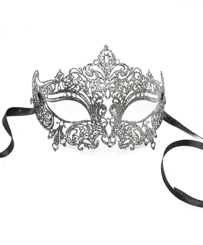 Венецианская серебряная маска Giglietto, металл, стразы (Италия)