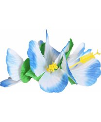 Гавайский цветок-заколка бело-синий