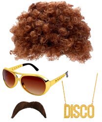 Набор диско (парик, очки, усы, подвеска)
