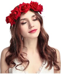 Ободок на голову из красных роз