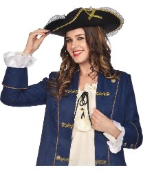 Черная женская пиратская шляпа
