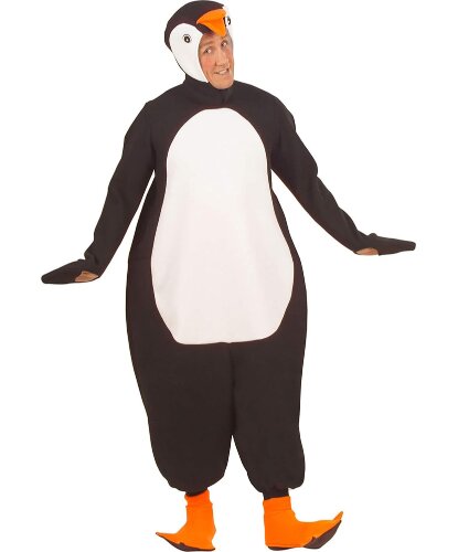 Взрослый костюм Пингвин: капюшон с маской, комбинезон, накладки на обувь (Италия)