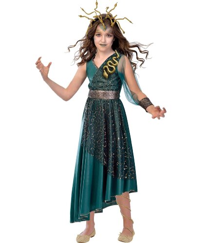 Детский костюм медузы Горгоны: платье, ободок со змеями (Германия)