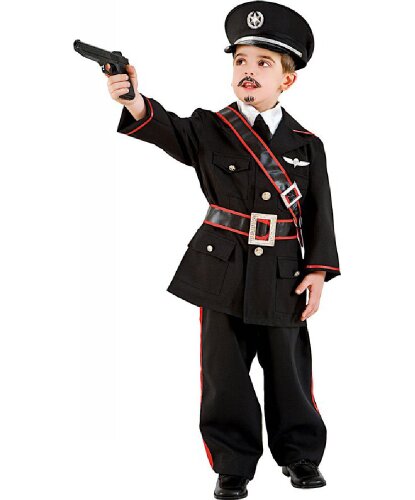 Детский костюм итальянского полицейского: брюки, галстук, китель, пояс, фуражка, рубашка без рукавов (Италия)