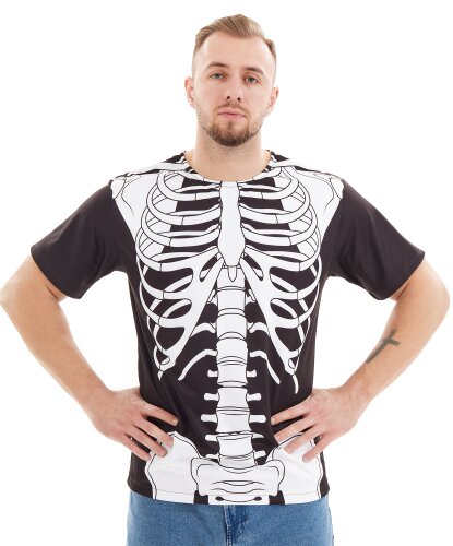 Взрослая футболка скелета, унисекс c принтом (Россия)